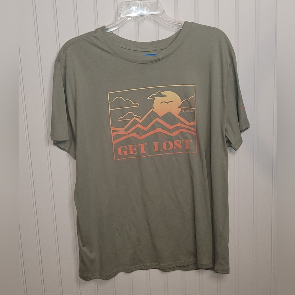 Women's Columbia Olive 'Get Lost' Graphic Tee NWT